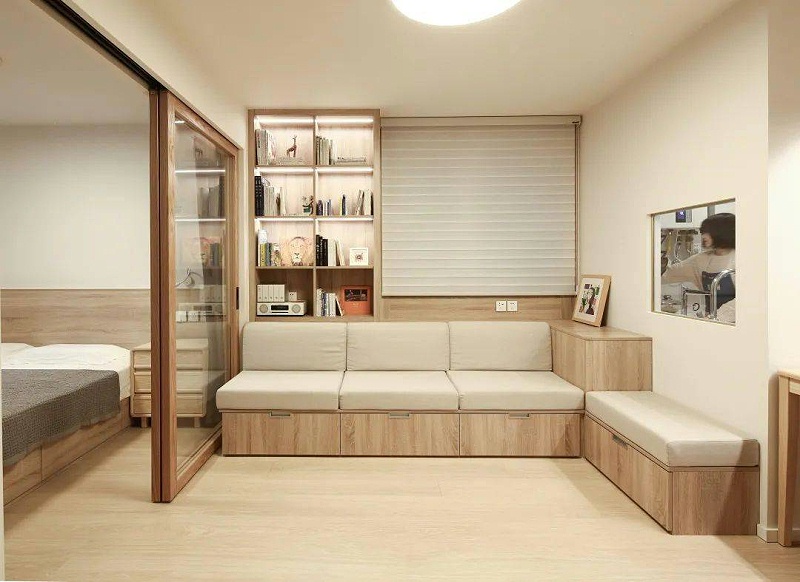 原木色系的家居，看上去是那么的清新淡雅